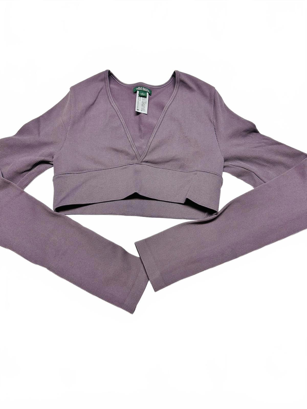 Wild Fable Lavender Purple Long Sleeve Crop Top Size S