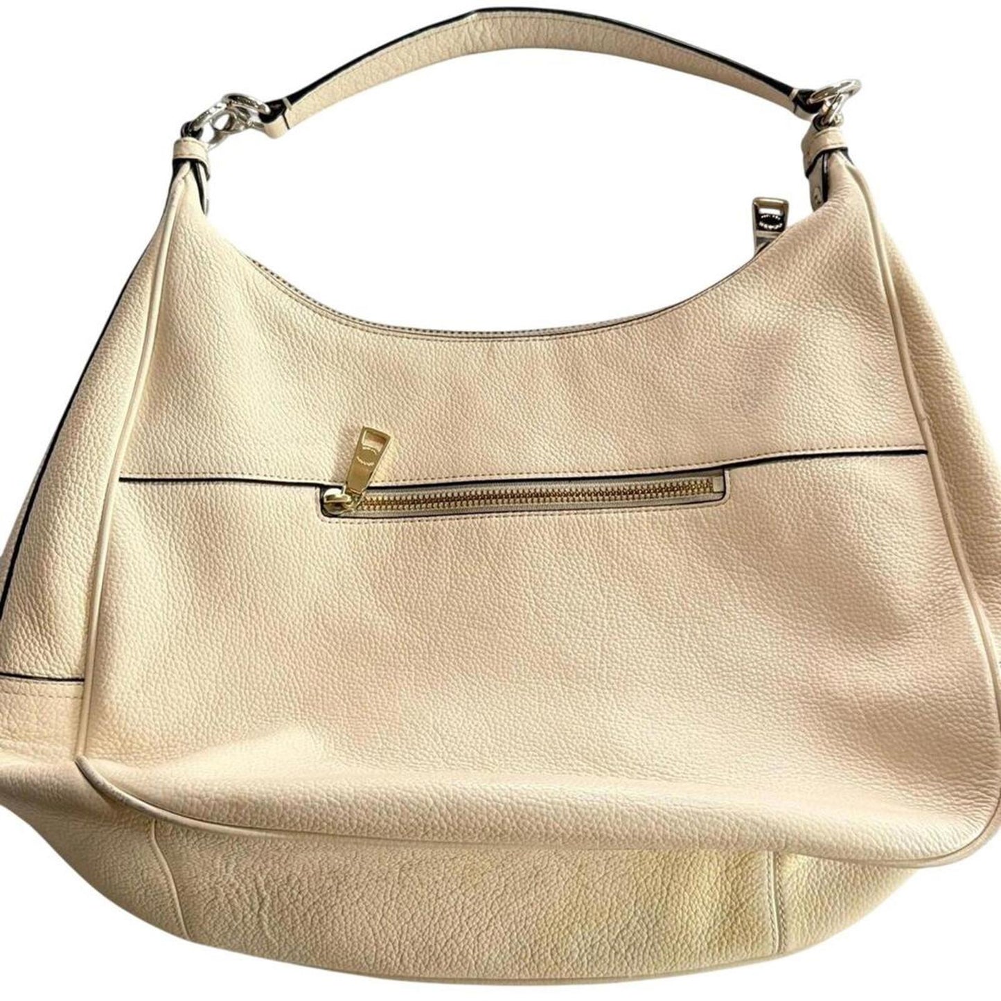 Vintage Y2K COACH Cream Leather Shoulder Bag Hobo Purse Minimalist Quiet Luxury