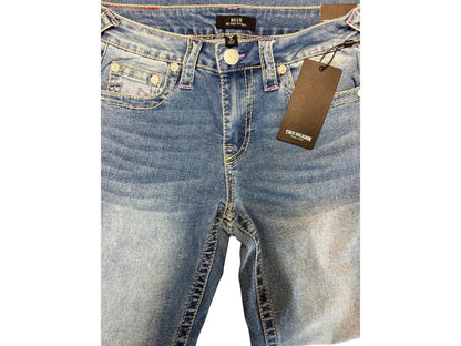 True Religion Billie Straight Jeans Women W26 Mid Rise Blue Denim Y2K Women