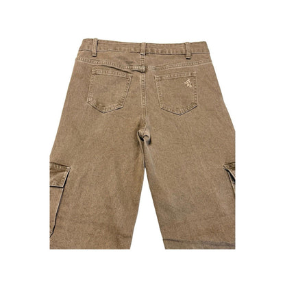 VIP Jeans Brown Cargo Pants Women Size 7/28 Wide Leg Y2K Streetwear NWT Vintage