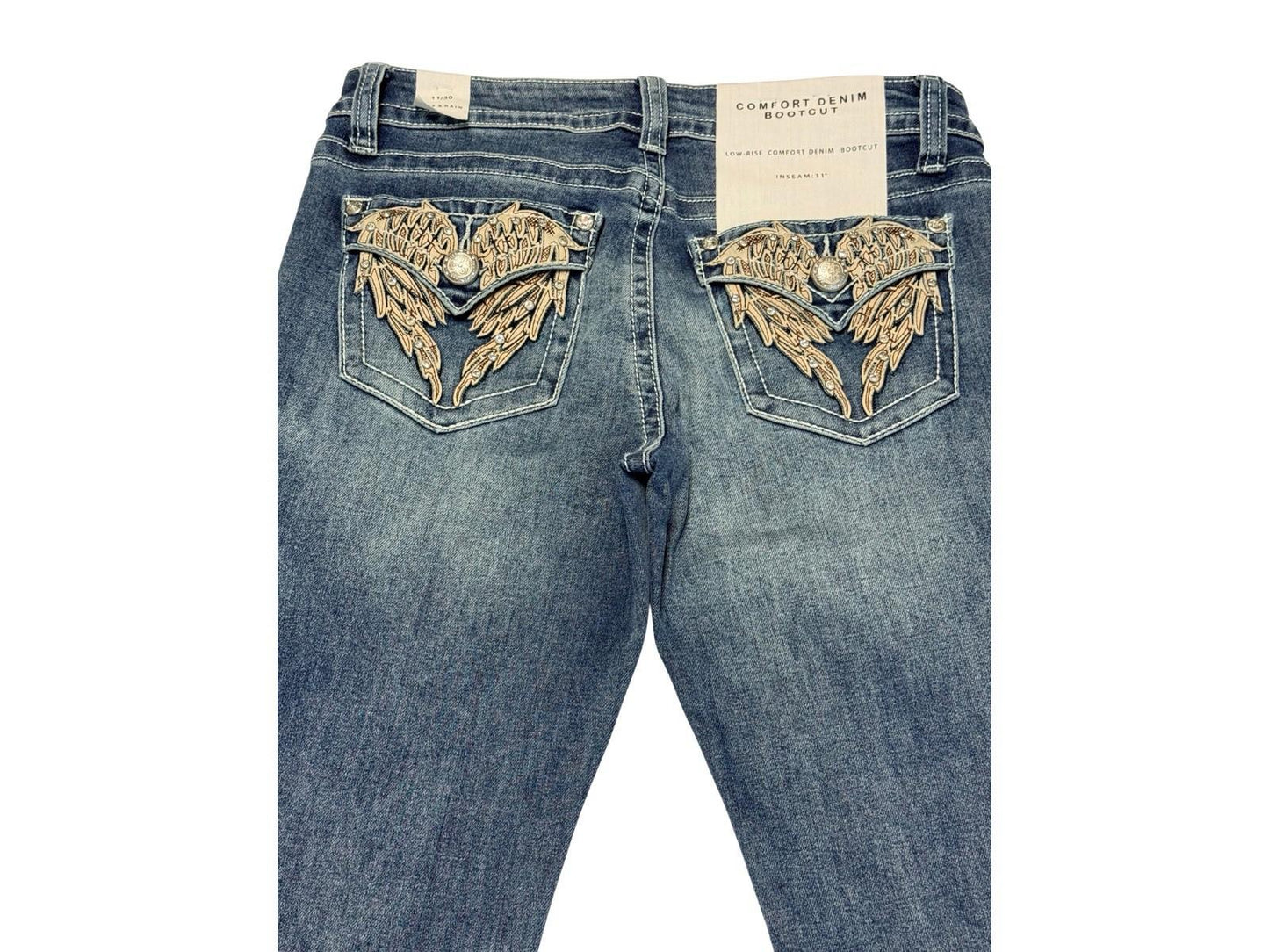 Fire & Rain Women’s Bootcut Flare Jeans Size 11 Medium Wash Low Rise Stretch NWT