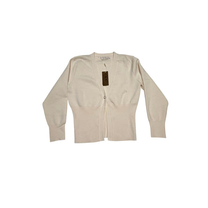 LC Lizette Collection Beige Knit Cardigan Sweater Womens Medium New With Tags