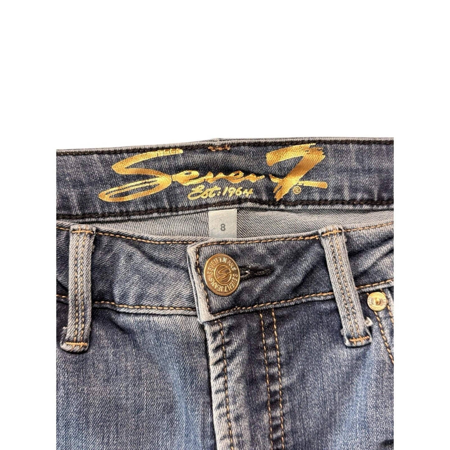 Seven7 jeans womens size 8 bootcut regular fit mid rise blue light wash stretch