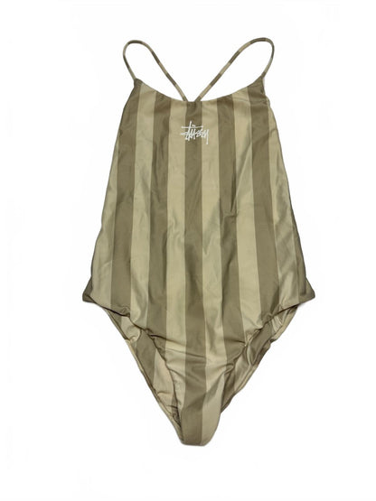 Stussy Striped One-Piece Swimsuit with Cross Back Straps size S
