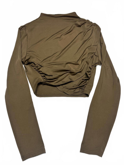 SHEIN Olive Green Long Sleeve Crop Top size L