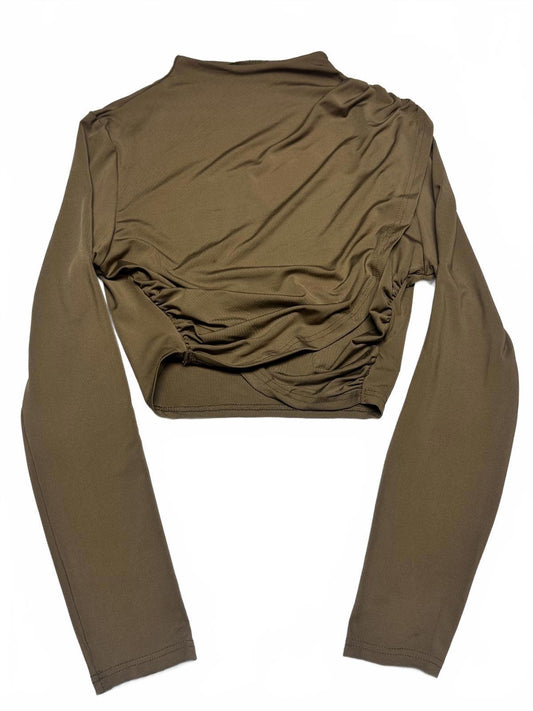 SHEIN Olive Green Long Sleeve Crop Top size L