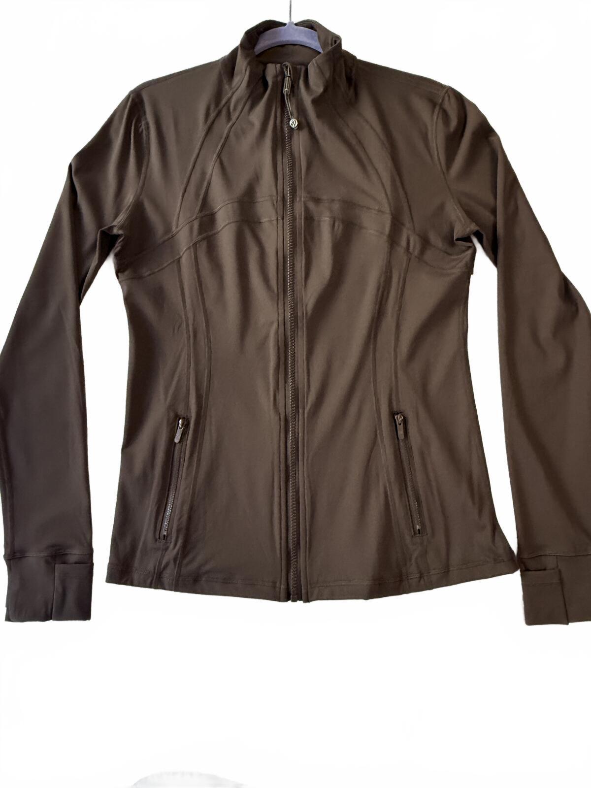 Lululemon Brown Matching Activewear Set Zip Jacket and High-Waist Leggings Size