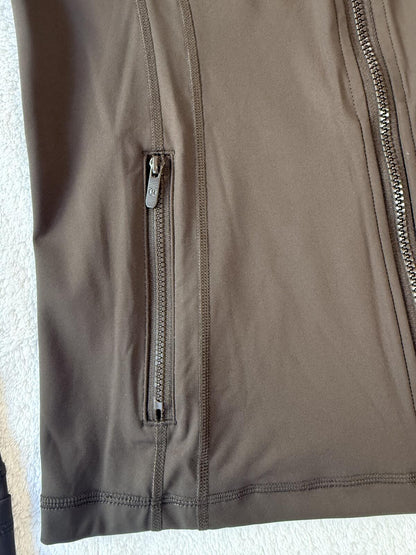Lululemon Brown Matching Activewear Set Zip Jacket and High-Waist Leggings Size