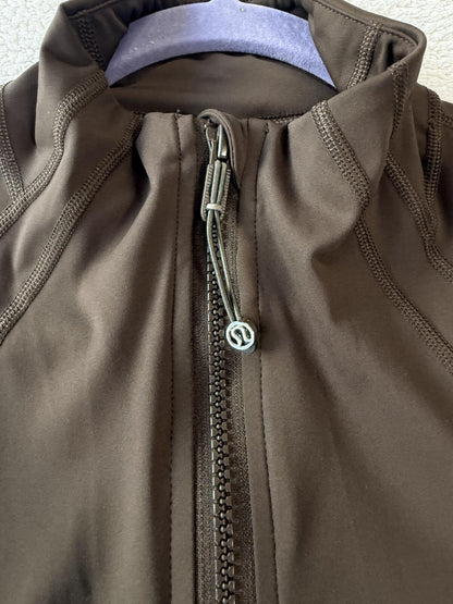Lululemon Brown Matching Activewear Set Zip Jacket and High-Waist Leggings Size