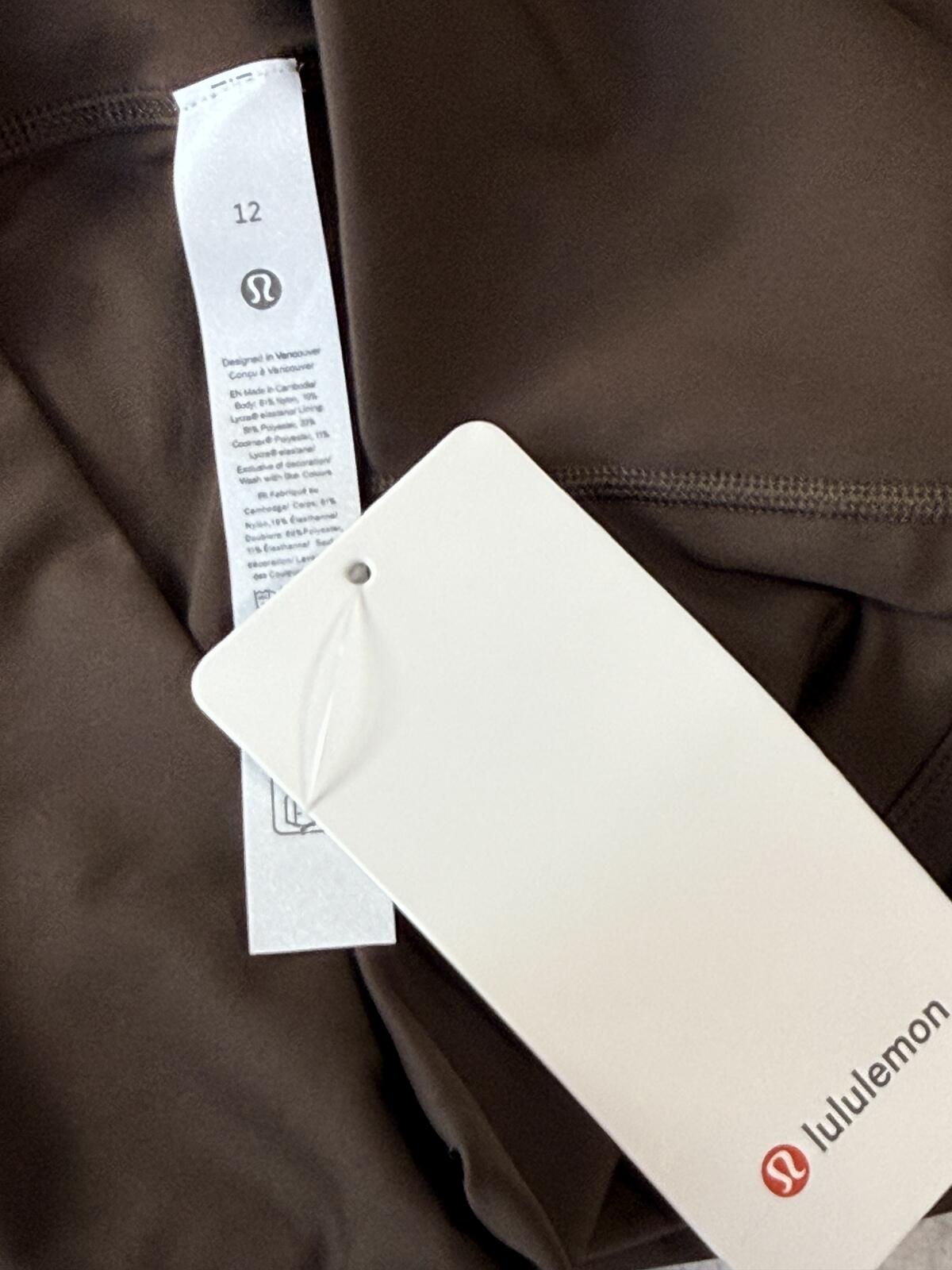 Lululemon Brown Matching Activewear Set Zip Jacket and High-Waist Leggings Size