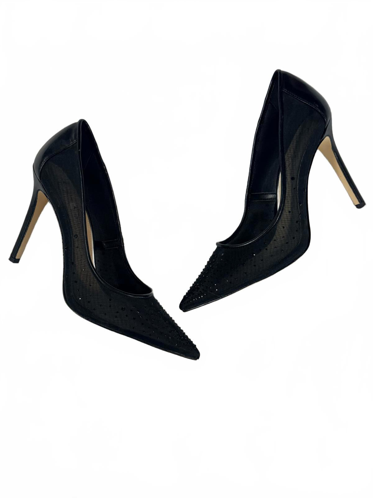 Jessica Simpson Black Pointed Toe Rhinestone Stiletto Heels