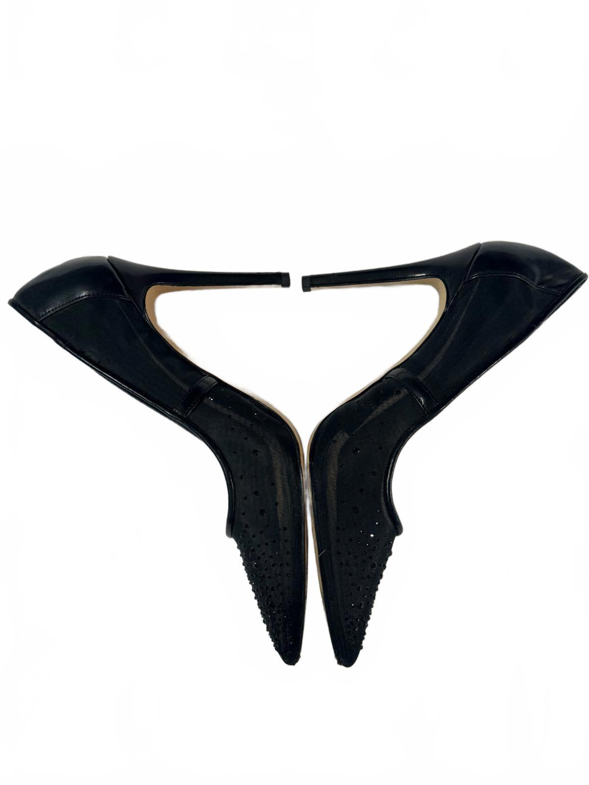 Jessica Simpson Black Pointed Toe Rhinestone Stiletto Heels
