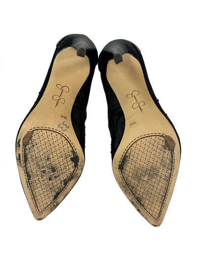 Jessica Simpson Black Pointed Toe Rhinestone Stiletto Heels