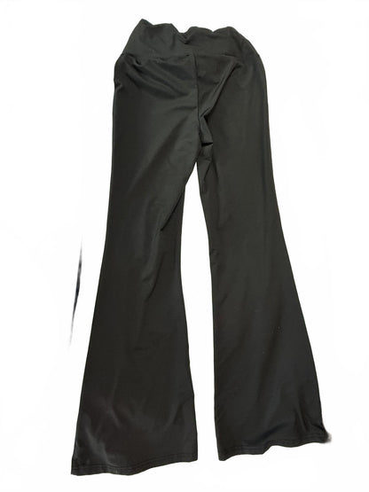 Black Flared legging with Ruched Waist Detail