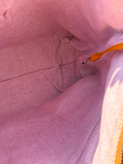 Dooney & Bourke Orange Patent Leather Hobo Shoulder Bag Pink Lining Vintage