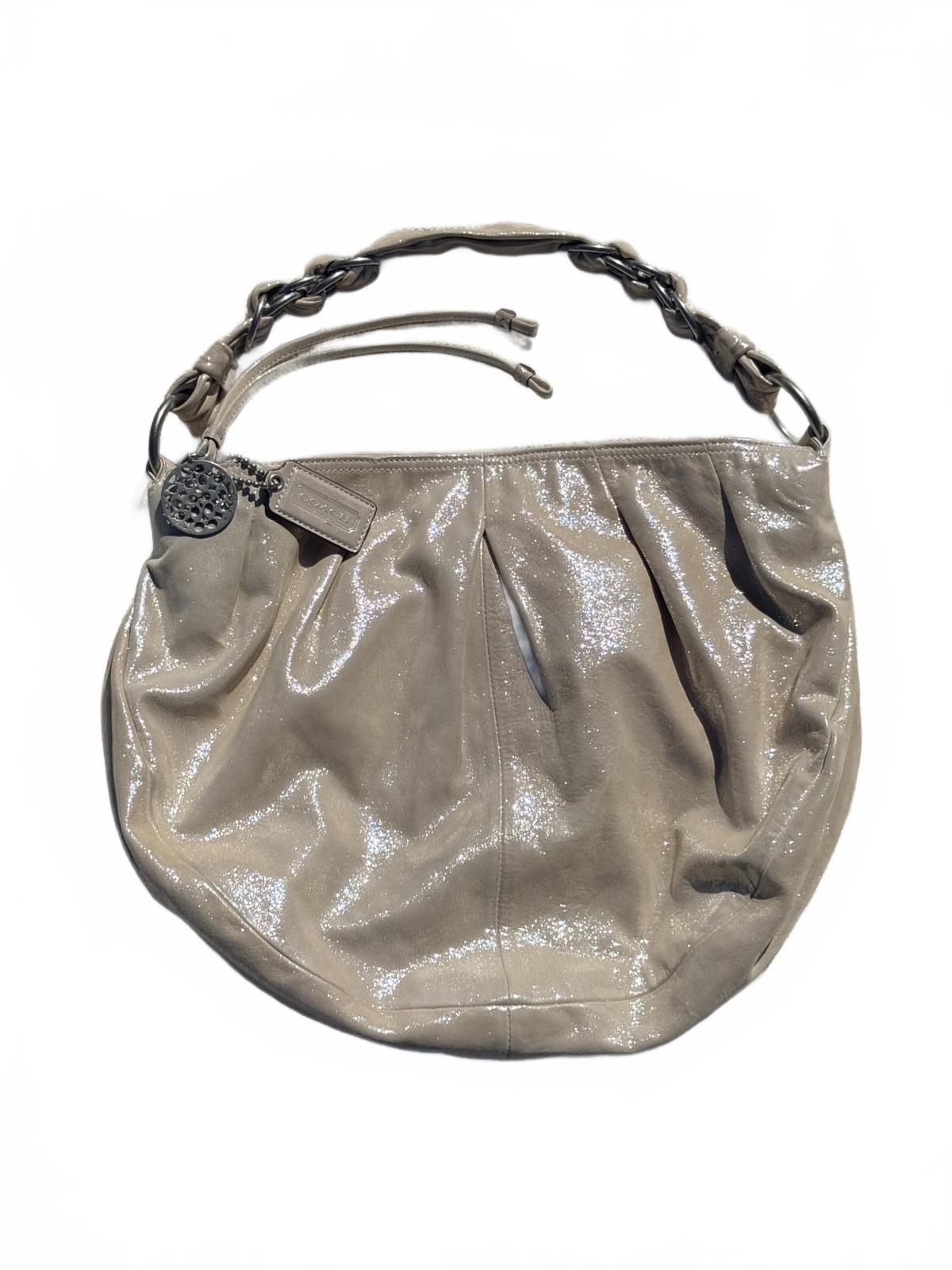Coach Pebbled Leather Shoulder Bag in Taupe Y2K