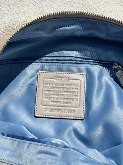 Coach Pebbled Leather Shoulder Bag in Taupe Y2K