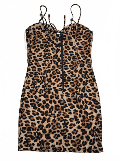 Justify Leopard Print Bodycon Mini Dress with Spaghetti Straps
