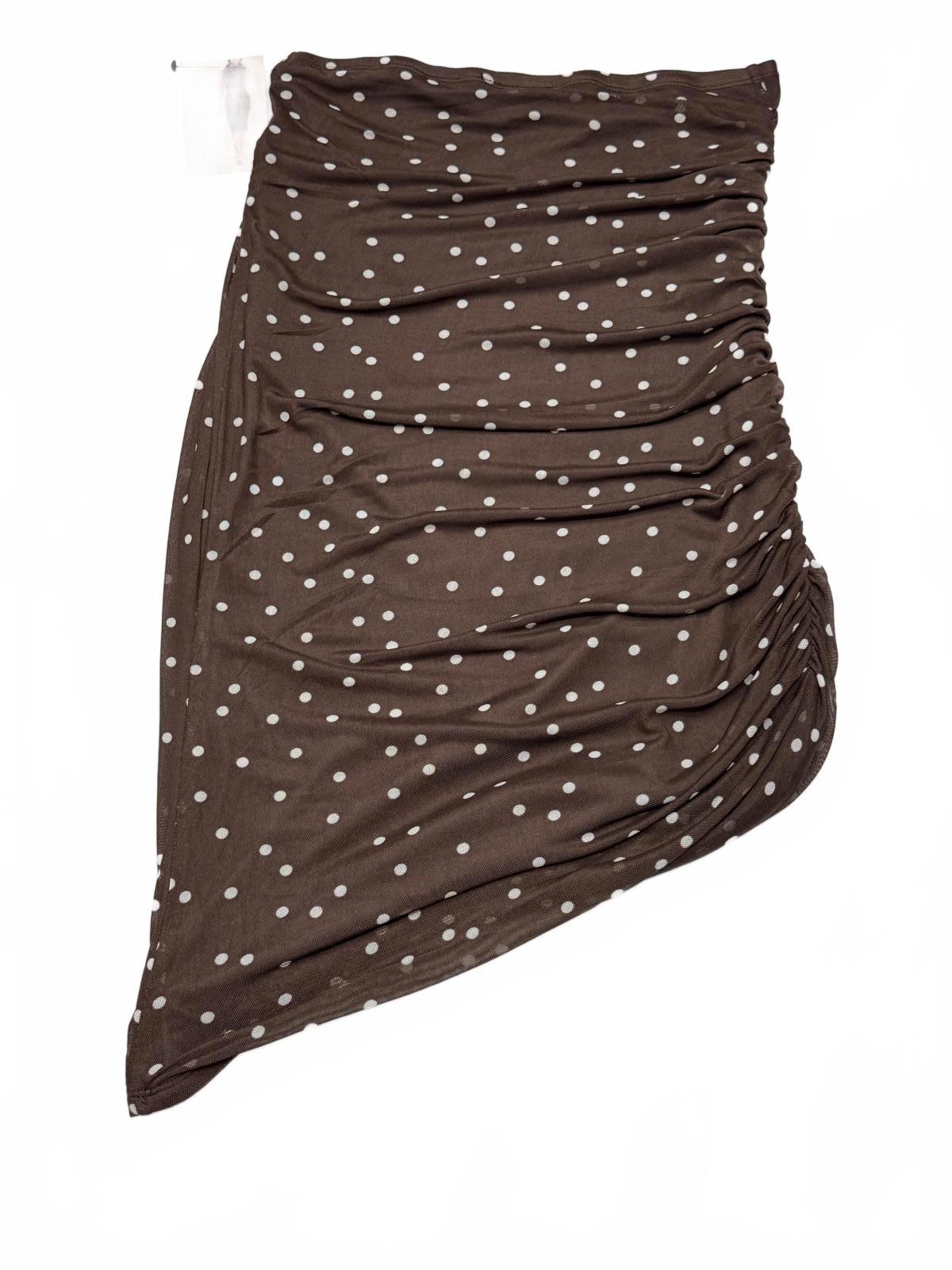 B-Wear Medium Brown Polka Dot Ruched Skirt
