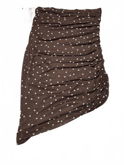 B-Wear Medium Brown Polka Dot Ruched Skirt
