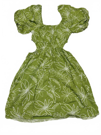 Liberty Love Green Floral Puff Sleeve Dress Medium