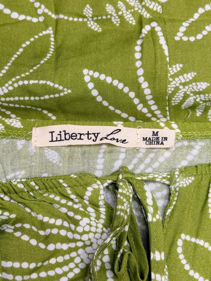 Liberty Love Green Floral Puff Sleeve Dress Medium