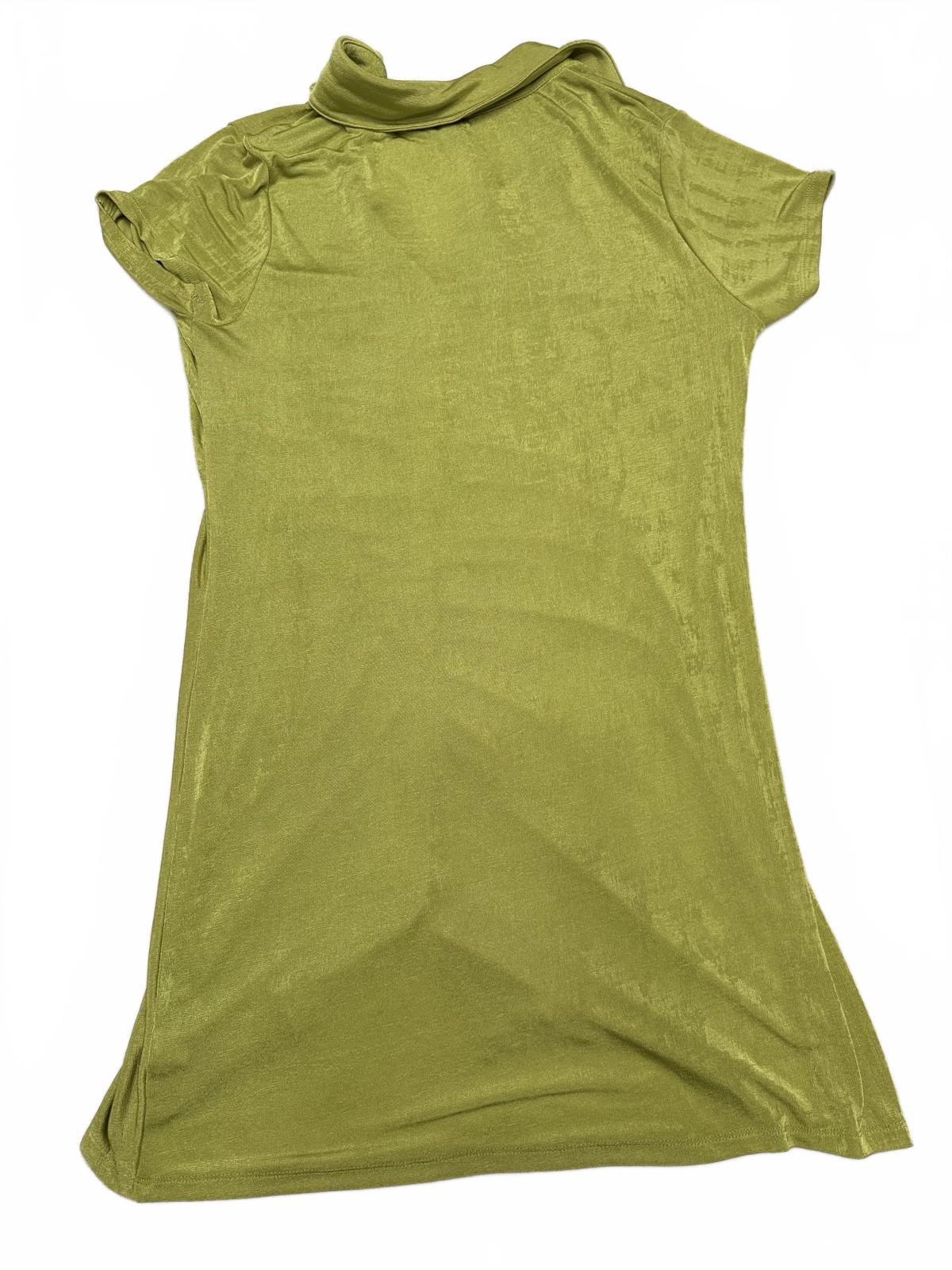 Wild Fable Lime Green Ruched Button Front Mini Dress Collared Y2K Size Large