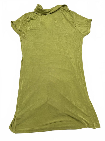 Wild Fable Lime Green Ruched Button Front Mini Dress Collared Y2K Size Large