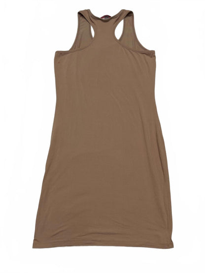 Hot Kiss Tan Bodycon Racerback Mini Dress XL Nude Camel Neutral Y2K Stretchy