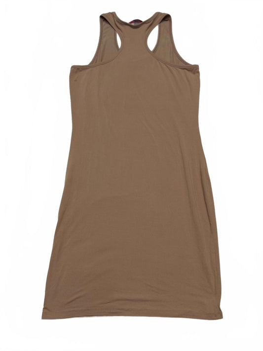 Hot Kiss Tan Bodycon Racerback Mini Dress XL Nude Camel Neutral Y2K Stretchy