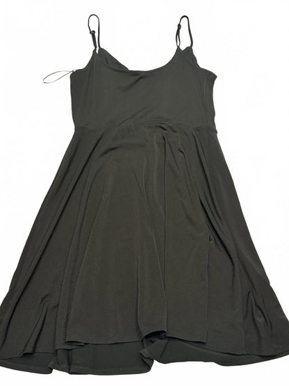 bound Black Spaghetti Strap Mini Dress - Sleeveless Swing Sun Dress - M
