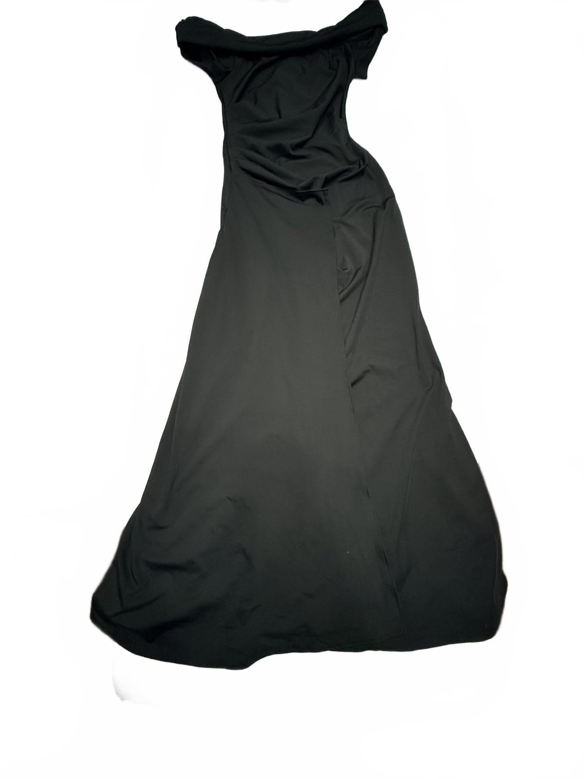 Elegant Black Off-Shoulder Evening Gown