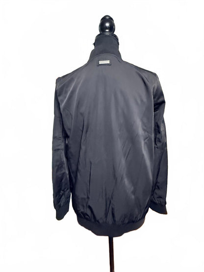 Bernardo Black Full Zip Bomber Jacket Utility Sleeve Pocket mens Size S