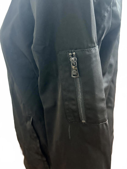 Bernardo Black Full Zip Bomber Jacket Utility Sleeve Pocket mens Size S