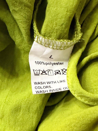 Lime Green Wide Leg overalls Flowy Trousers Neon Festival Boho M