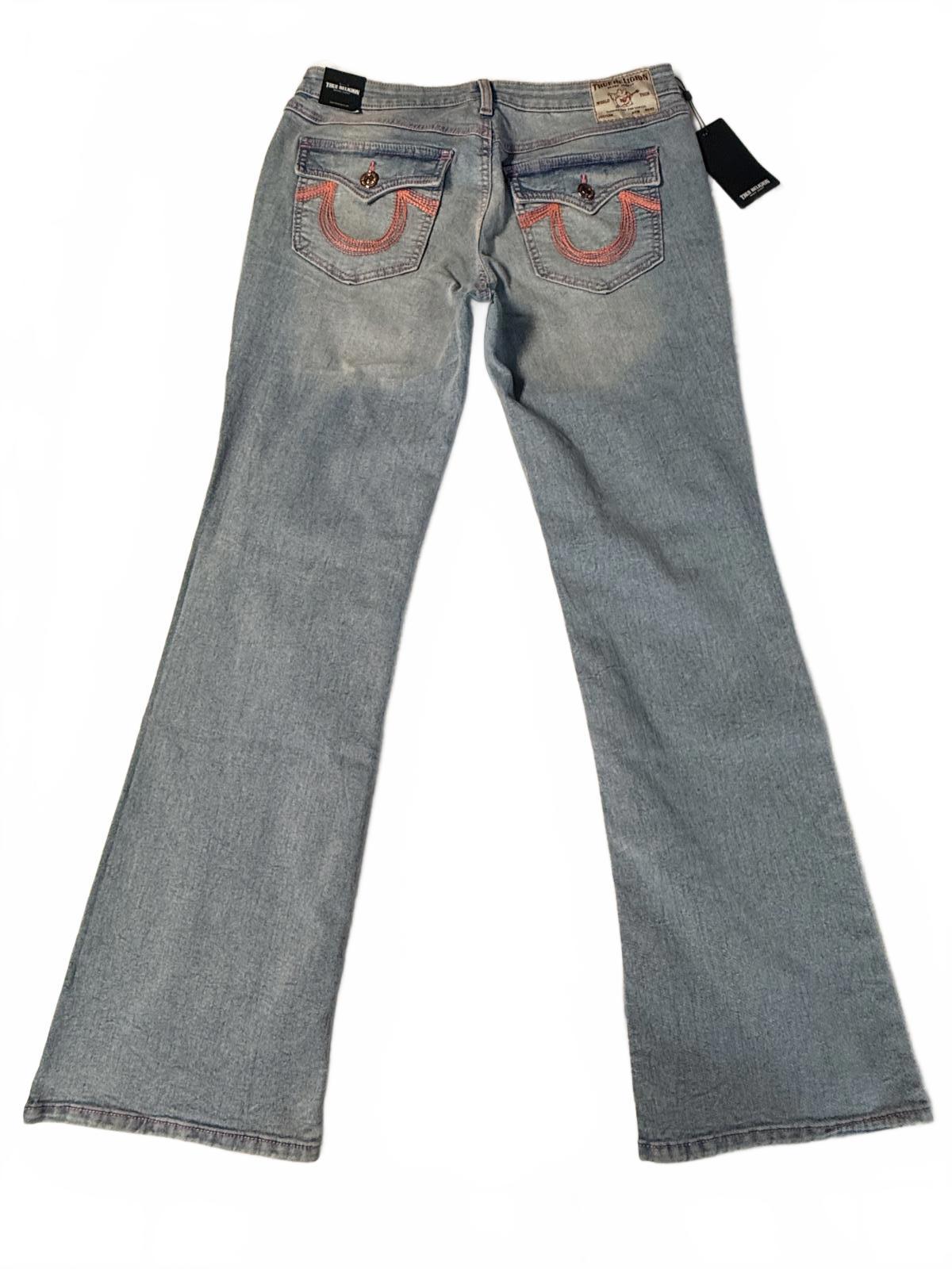 True Religion Becca Mid Rise Bootcut Jeans Flap Pocket Y2K Denim Blue 31
