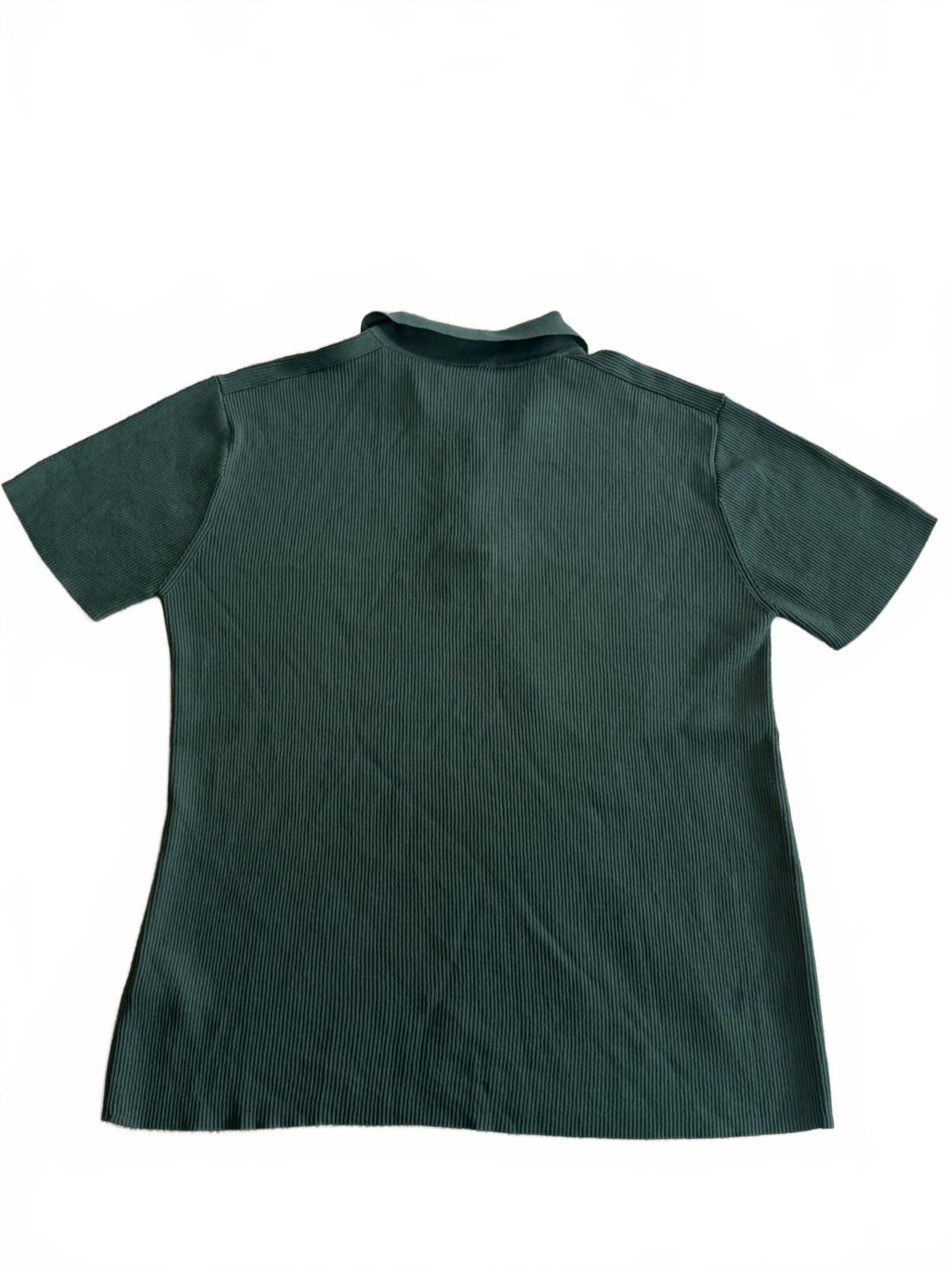 Little Moon Dark Green Ribbed Polo Shirt Size XS