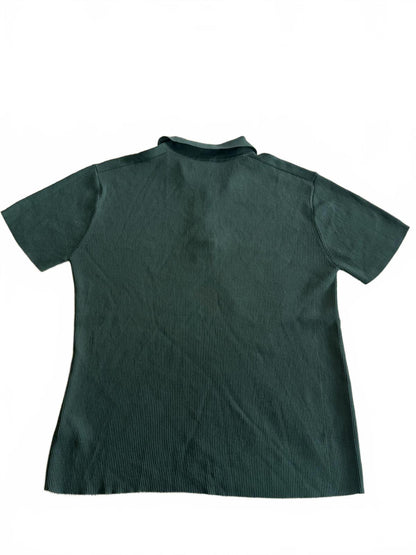 Little Moon Dark Green Ribbed Polo Shirt Size XS
