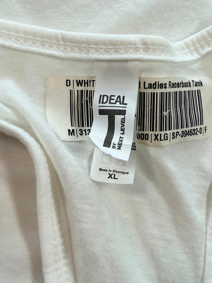 Next Level Ladies White Racerback Tank Top XL
