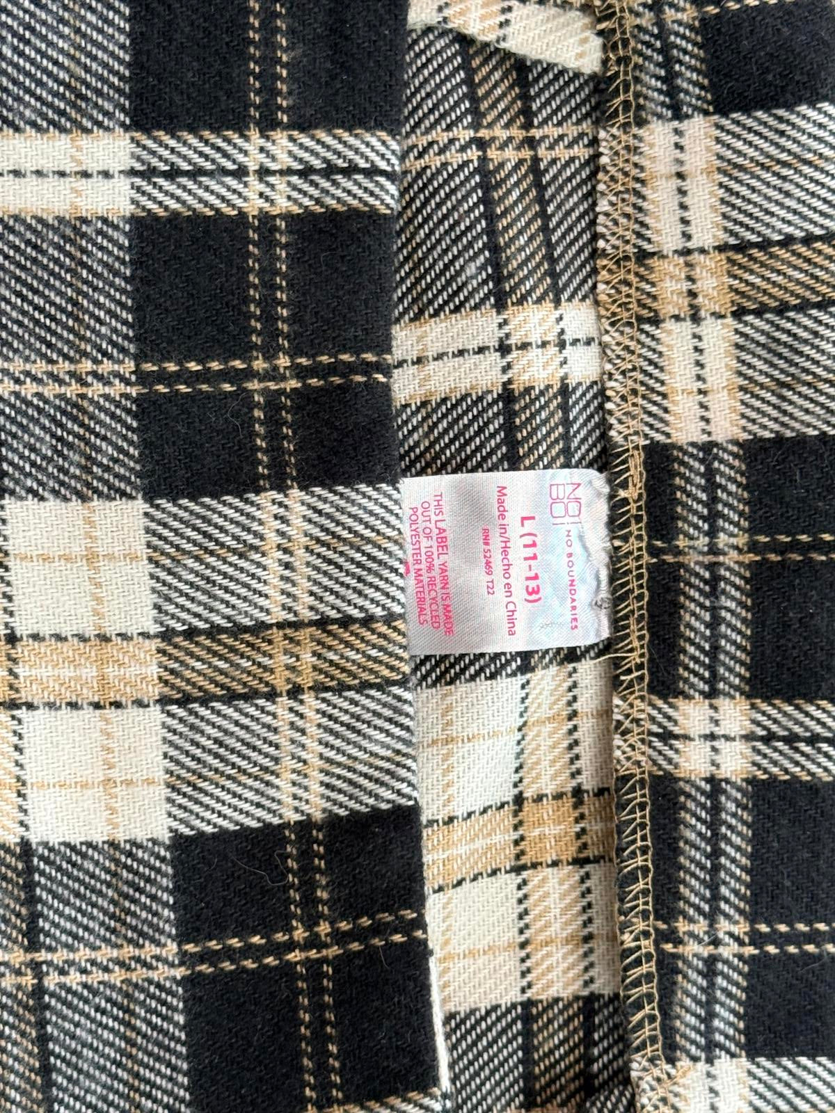L.O.G.G. H&M Plaid Mini Skort Black White Checkered Skirt Shorts Preppy Grunge M