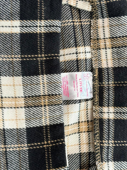L.O.G.G. H&M Plaid Mini Skort Black White Checkered Skirt Shorts Preppy Grunge M
