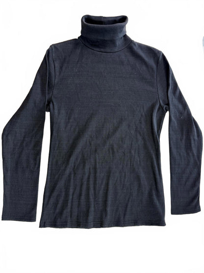 Vintage 90s Womens Black Turtleneck Shirt XL Long Sleeve