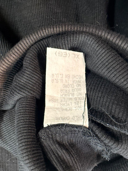 Vintage 90s Womens Black Turtleneck Shirt XL Long Sleeve