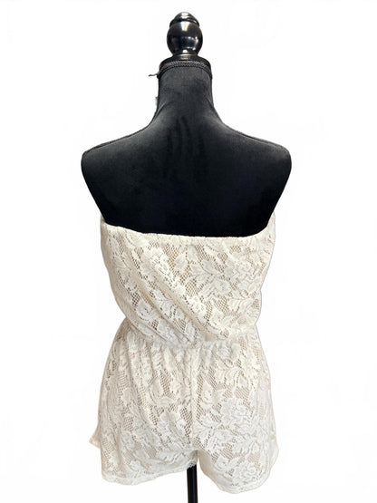 Trixxi White Lace Strapless Mini Dress Bridal Shower Wedding Reception Party M