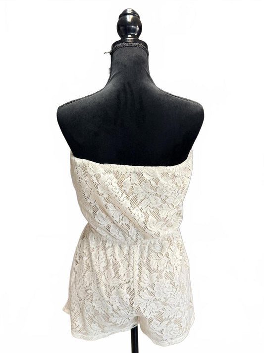 Trixxi White Lace Strapless Mini Dress Bridal Shower Wedding Reception Party M