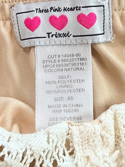 Trixxi White Lace Strapless Mini Dress Bridal Shower Wedding Reception Party M