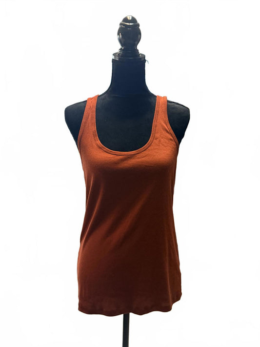 Universal Thread Rust Orange Ribbed Tank Top Scoop Neck Sleeveless Basic Small S