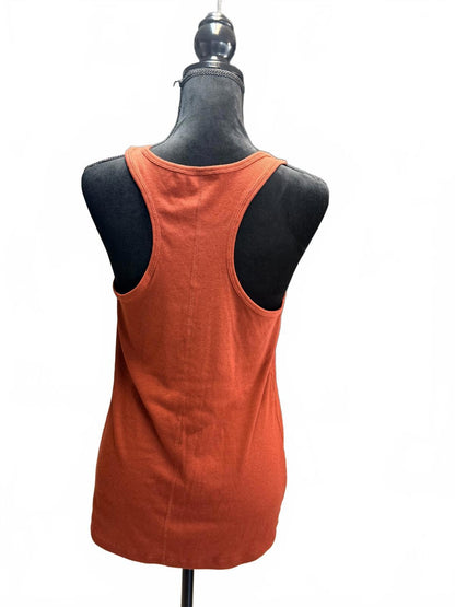 Universal Thread Rust Orange Ribbed Tank Top Scoop Neck Sleeveless Basic Small S