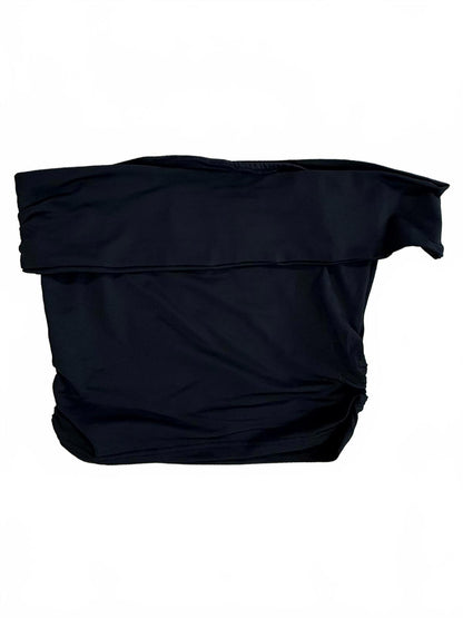 Black Off the Shoulder Crop Top Long Sleeve Minimalist Balletcore Aesthetic S