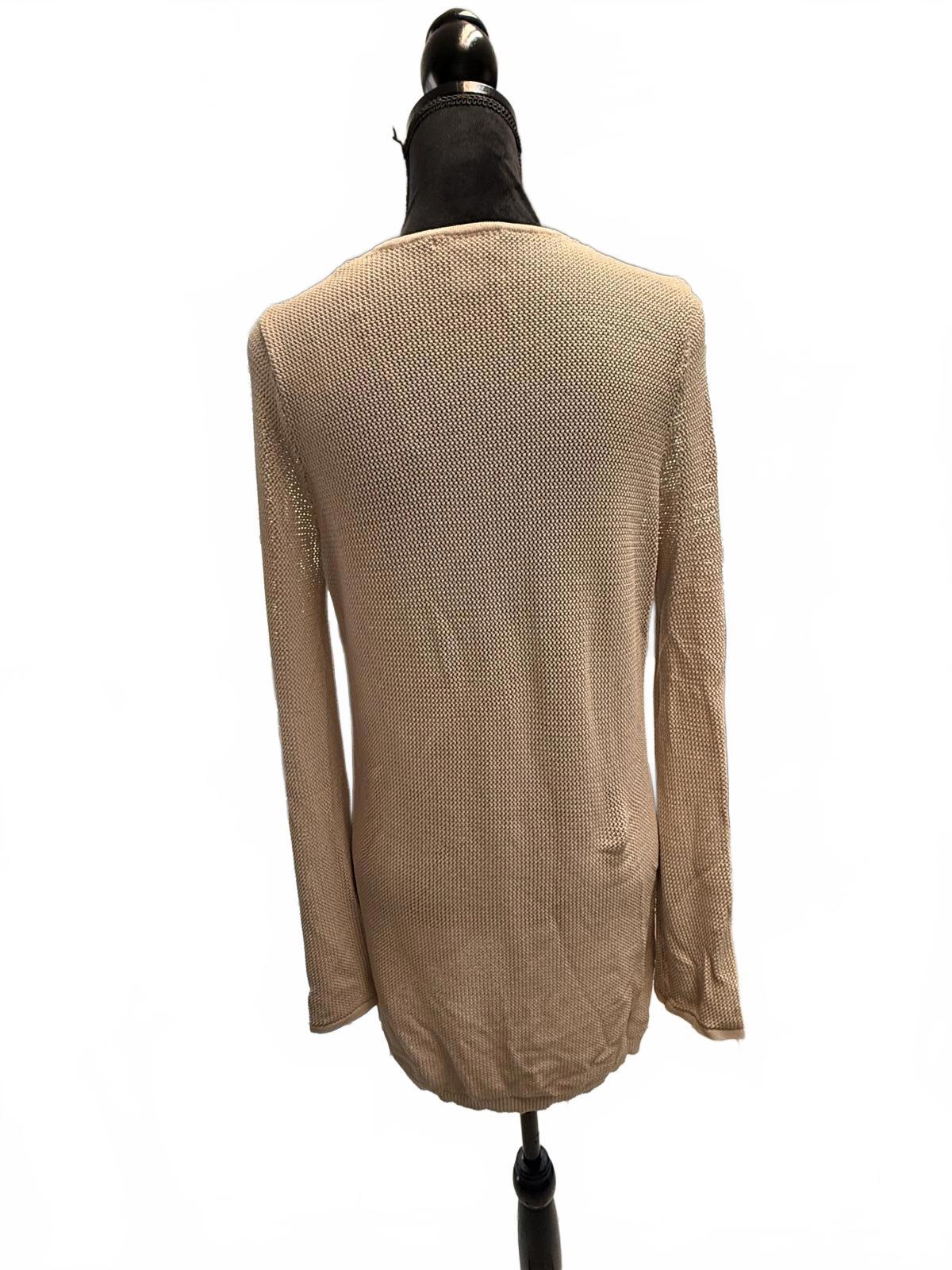 House of Harlow 1960 Tan Knit V-Neck Sweater Boho Revolve Neutral Minimalist Med